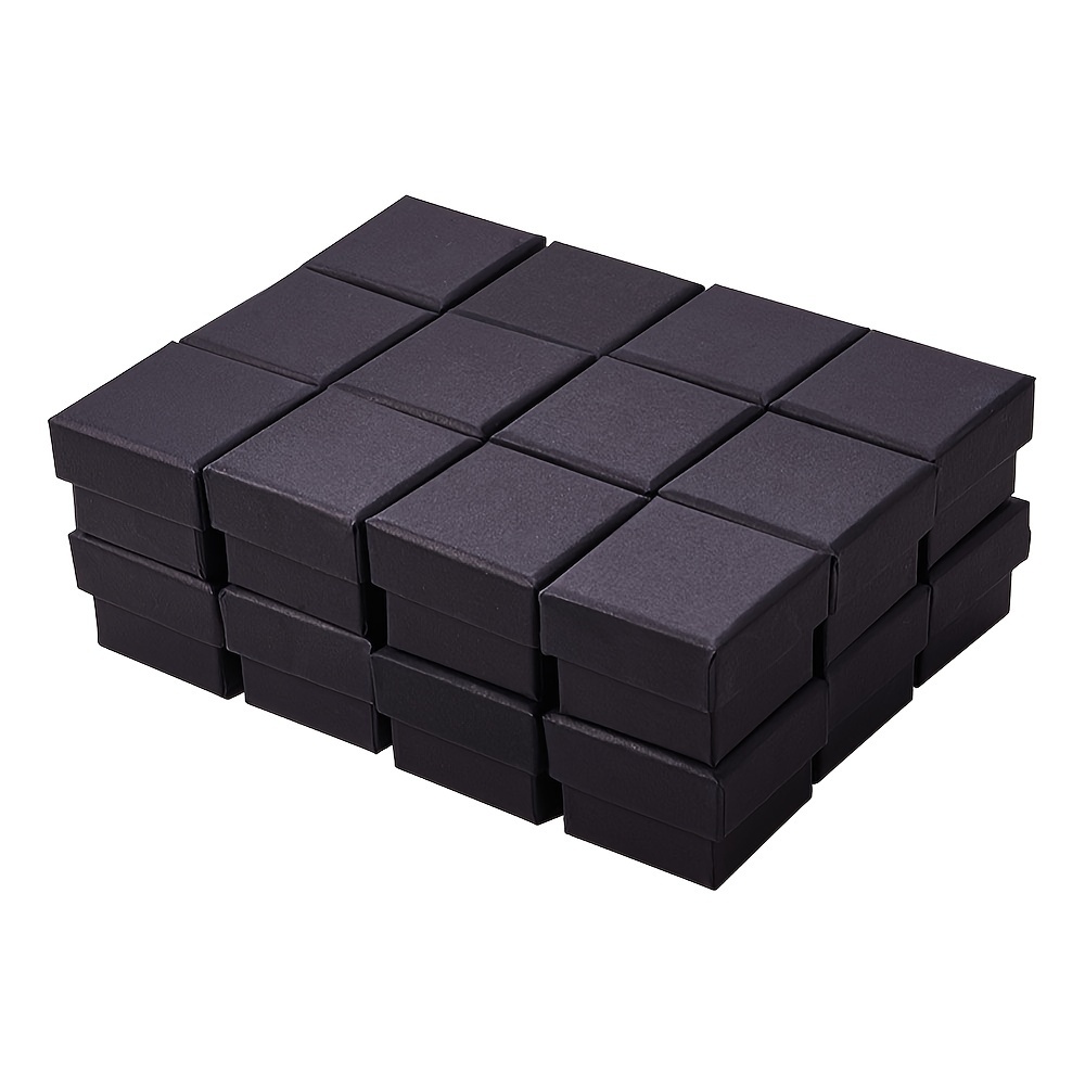 Black Square Cardboard Jewelry Box, 32pcs for Events